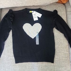 Epic Threads Girls Size Medium (10/ 12) Black Sweater With Heart